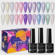 SUPWEE 7 мл/12 шт. Нитяной Гель-Лак для ногтей в виде Ракушки, Блестящий Жемчужный Гель, Впитывающийся УФ-Гель-Лак, Полупостоянный Гель Для Маникюра, Дизайн Ногтей