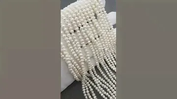 Жемчуг натуральный круглый, белый, 3*4 мм/Артикул: жм297